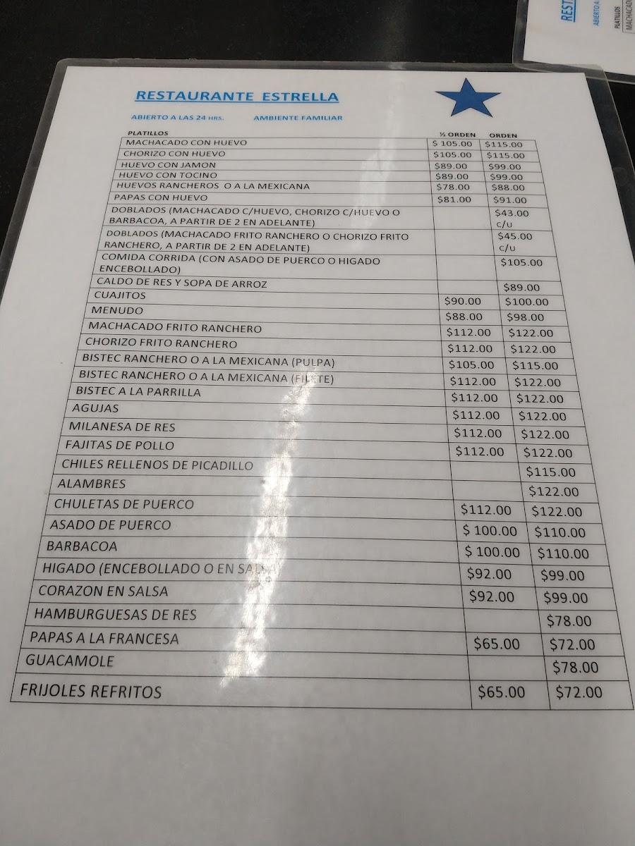 Restaurant la estrella Menu - Image 3